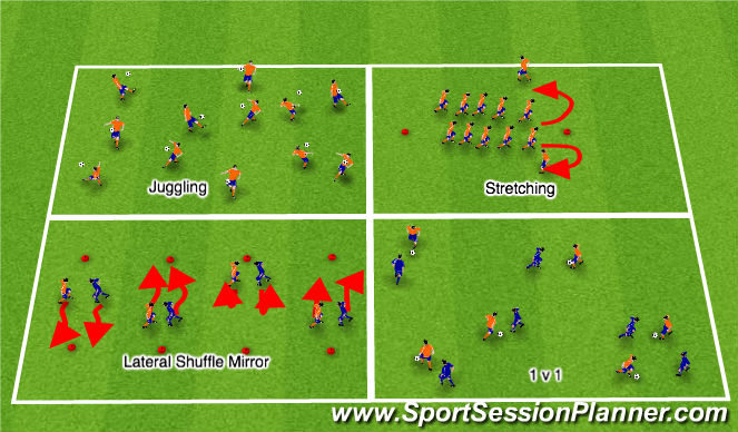 Football/Soccer Session Plan Drill (Colour): Warm Up