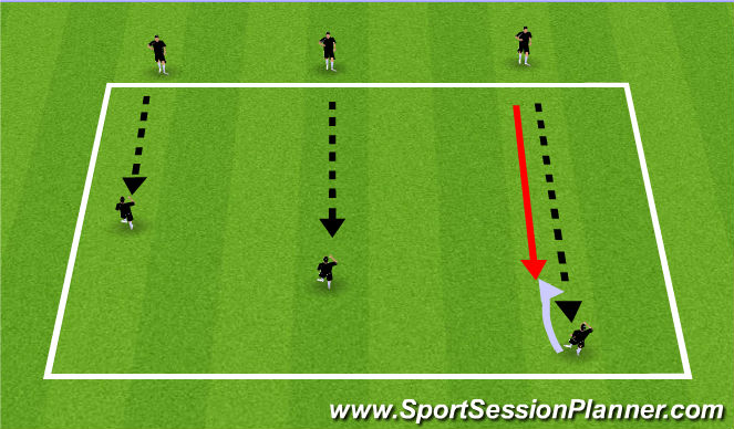 Football/Soccer Session Plan Drill (Colour): Passing and Receiving with Defending Progression