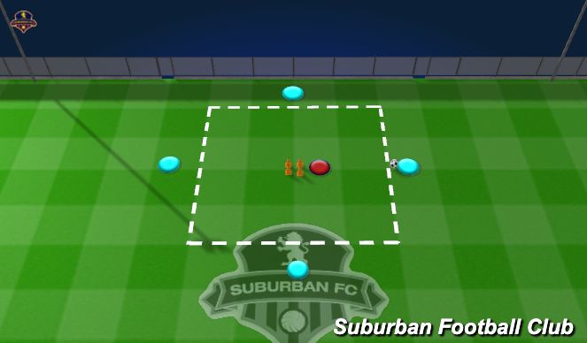 Football/Soccer Session Plan Drill (Colour): Warm Up - Protect the Cones