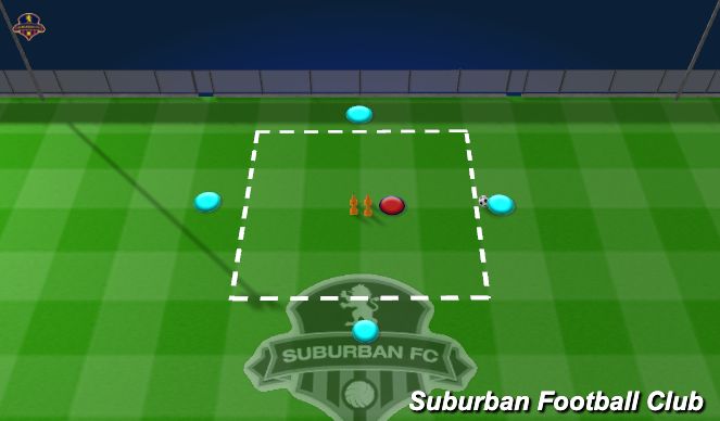 Football/Soccer Session Plan Drill (Colour): Warm Up - Protect the Cones