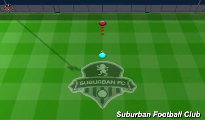 Football/Soccer Session Plan Drill (Colour): 1v1 Activation - Smother w/ basic 3 cone footwork