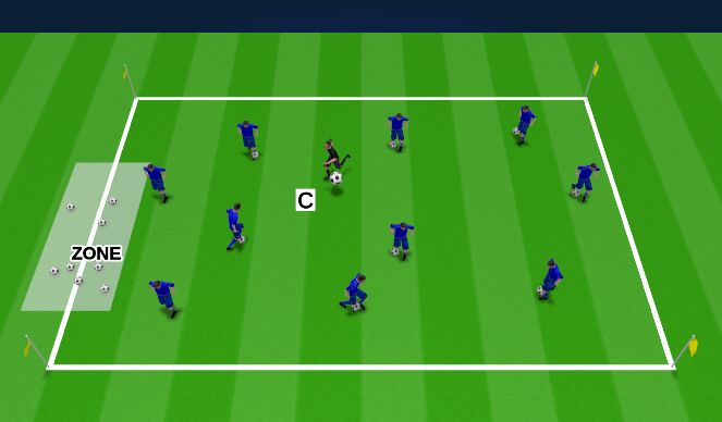 Fútbol Ejercicio del Plan de Sesiones (Color): Zombie Tag