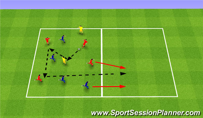 Football/Soccer Session Plan Drill (Colour): Gra 4v4+2.