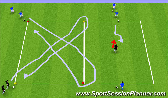 Football/Soccer Session Plan Drill (Colour): Ball Mastery + 1v1 Moves