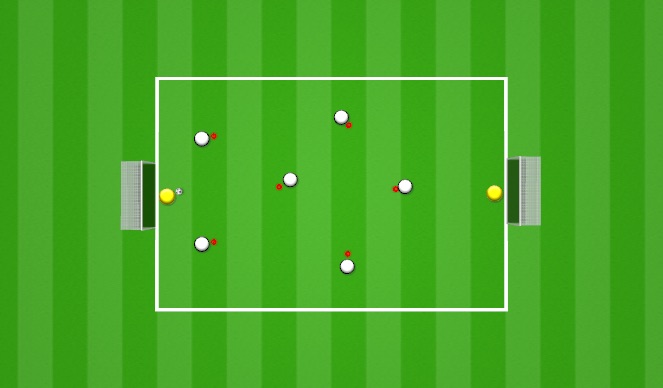 Football/Soccer Session Plan Drill (Colour): Technical - Passing/Finishing - 20mins