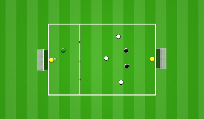 Football/Soccer Session Plan Drill (Colour): 4v2 wave - 30mins