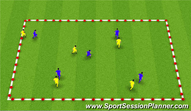 Football/Soccer Session Plan Drill (Colour): Main Session