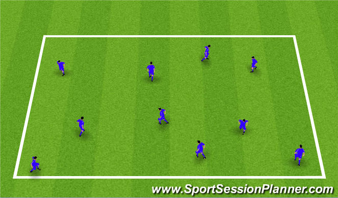 Football/Soccer Session Plan Drill (Colour): Warm Up
