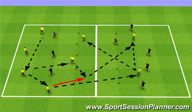 Football/Soccer Session Plan Drill (Colour): Playing Out of Back