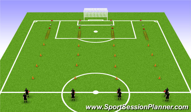 Football/Soccer Session Plan Drill (Colour): Defensive Shape Warm Up