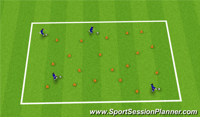 Football/Soccer Session Plan Drill (Colour): Minefield