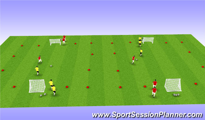 Football/Soccer Session Plan Drill (Colour): Small-Sided Games Tournament 3v3