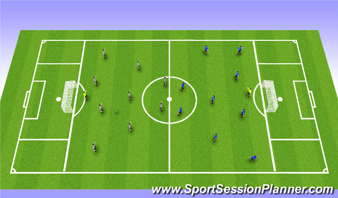 Football/Soccer Session Plan Drill (Colour): 8v8