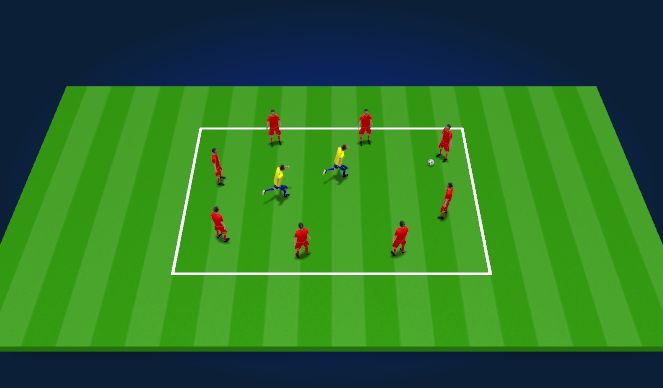 Football/Soccer Session Plan Drill (Colour): Rondo 8v2