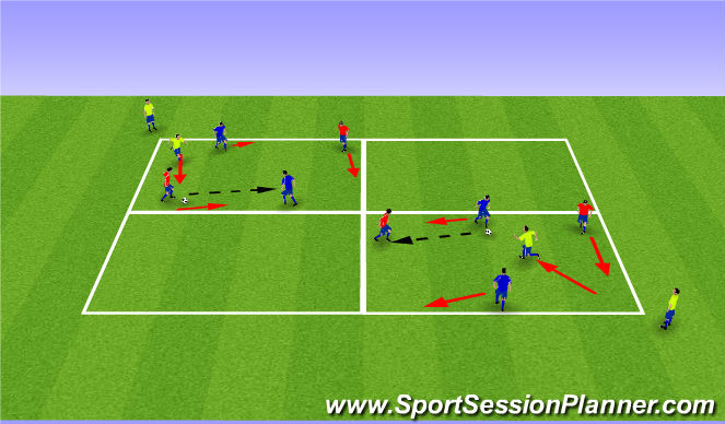 Football/Soccer Session Plan Drill (Colour): 4v1 Possession