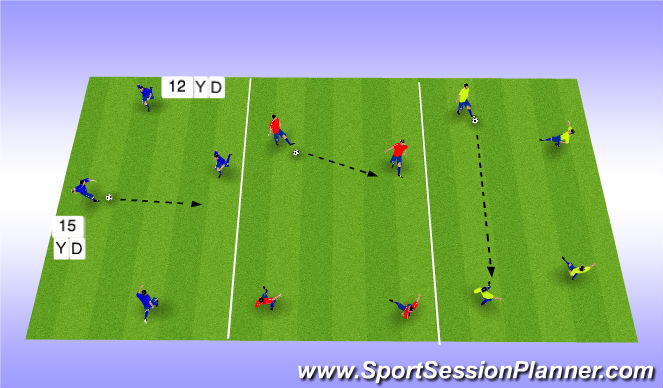 Football/Soccer Session Plan Drill (Colour): Warm Up - Passing and Moving