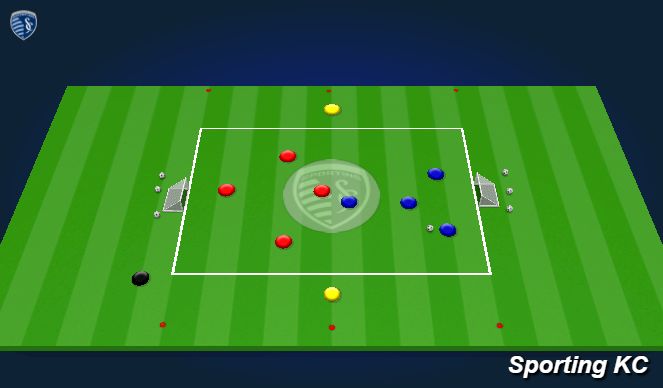 Football/Soccer Session Plan Drill (Colour): 4v4+2