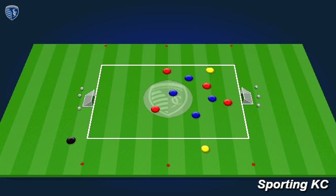 Football/Soccer Session Plan Drill (Colour): 4v4+2 (Animated)