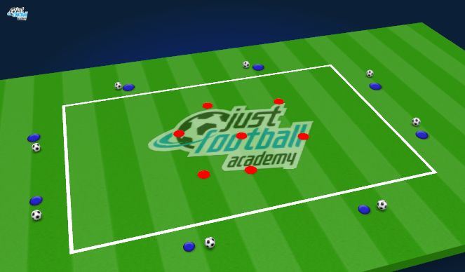 Football/Soccer Session Plan Drill (Colour): Technical Game: Lava Pool