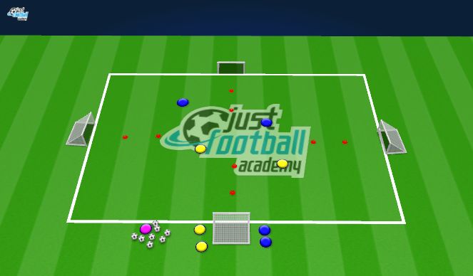 Football/Soccer Session Plan Drill (Colour): Tactical Game: Face Off (2 v 2)