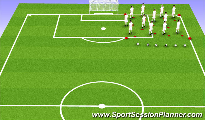 Football/Soccer Session Plan Drill (Colour): Continuous movement