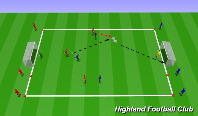 Fútbol Ejercicio del Plan de Sesiones (Color): 3v3 Outta Here