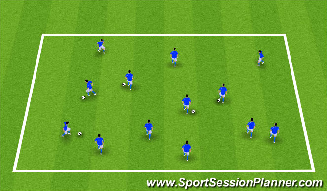 Football/Soccer Session Plan Drill (Colour): Technical Warm-up