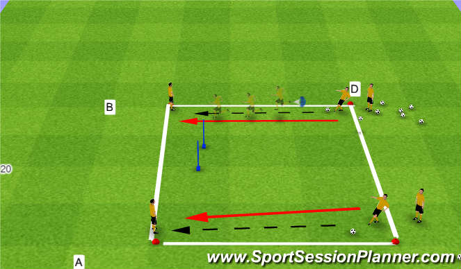 Football/Soccer Session Plan Drill (Colour): pass and move 2