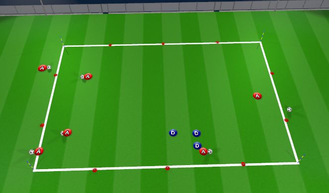 Football/Soccer Session Plan Drill (Colour): Ball Rush (B)