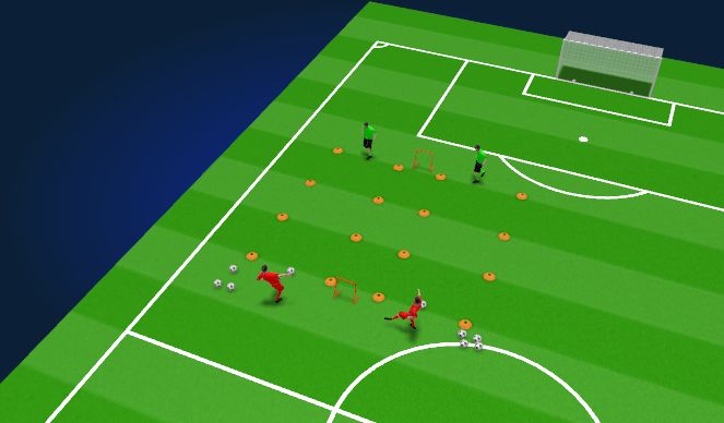 Football/Soccer Session Plan Drill (Colour): Warmup 1st Progression