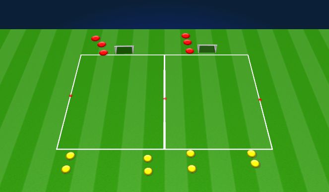 Football/Soccer Session Plan Drill (Colour): 2v1 Handball 