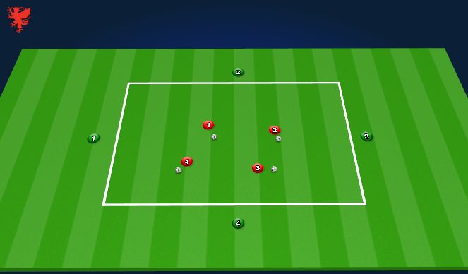 Football/Soccer Session Plan Drill (Colour): Technical practice 10-15 mins