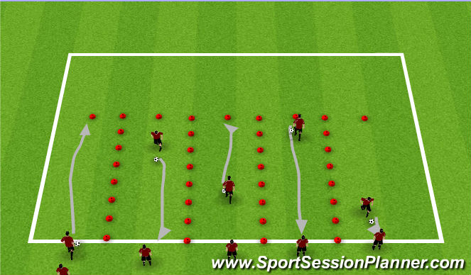 Football/Soccer Session Plan Drill (Colour): Technical Warm Up