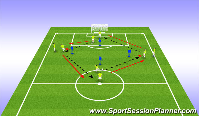Football/Soccer Session Plan Drill (Colour): Warm Up - Diamond Passing