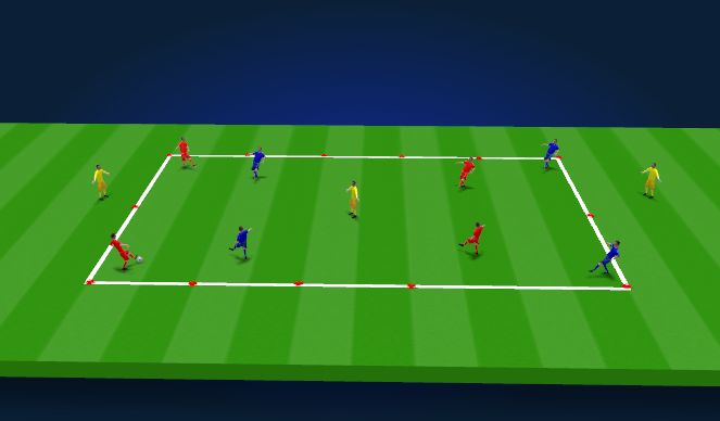 Football/Soccer Session Plan Drill (Colour): 4v4 + 3