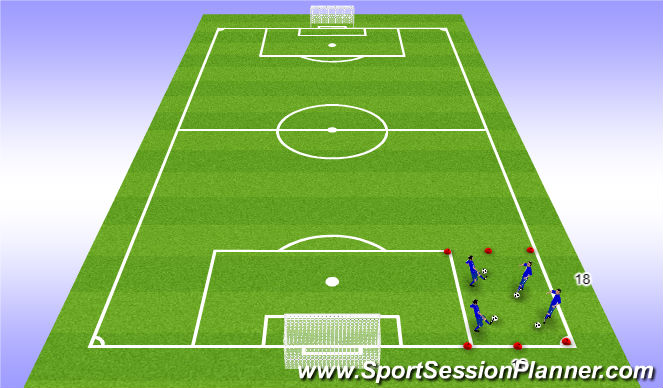 Football/Soccer Session Plan Drill (Colour): Beginning 1
