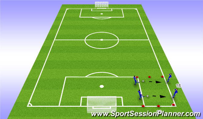 Football/Soccer Session Plan Drill (Colour): Middle 1
