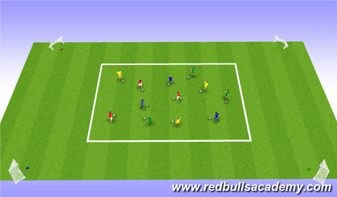 Football/Soccer Session Plan Drill (Colour): Warm Up/Activator