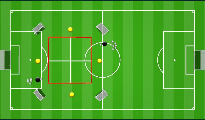 Football/Soccer Session Plan Drill (Colour): Gegenpressing 4 Zonen Rondo