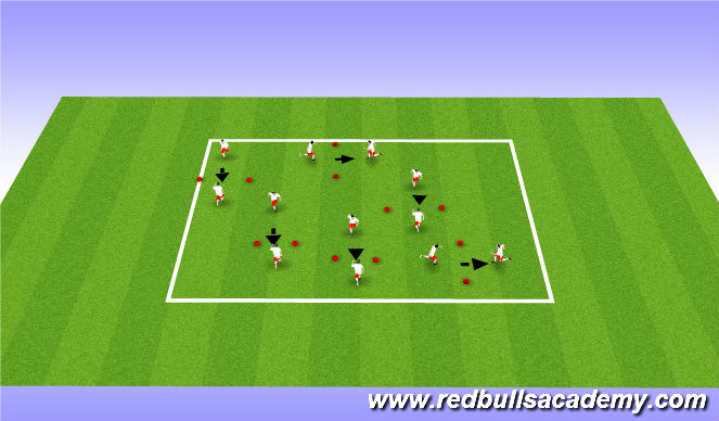 Football/Soccer Session Plan Drill (Colour): W/up