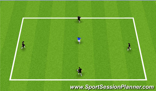 Football/Soccer Session Plan Drill (Colour): 4v1 or 3v1 Keep Away
