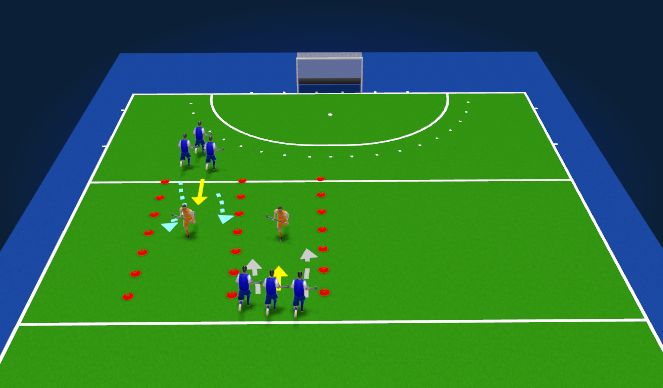 Hockey Session Plan Drill (Colour): Warming up - Overlopertje