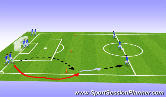 Football/Soccer Session Plan Drill (Colour): Triangle Passing