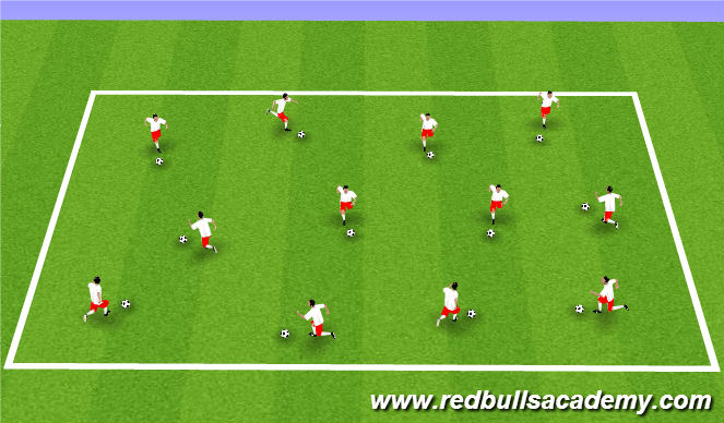 Football/Soccer Session Plan Drill (Colour): Dribbling Warm-up