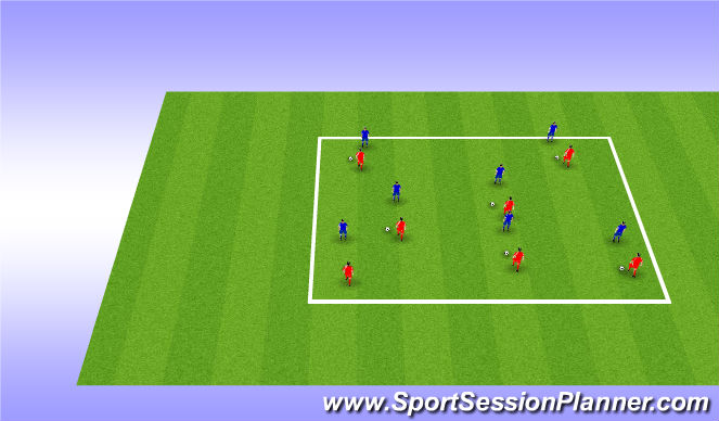 Football/Soccer Session Plan Drill (Colour): Technical Warm Up