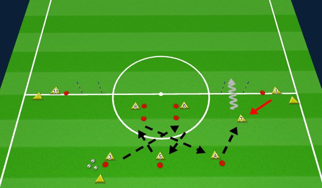 Football/Soccer Session Plan Drill (Colour): Second Level Passing