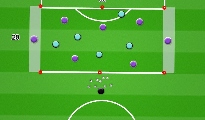 Football/Soccer Session Plan Drill (Colour): Warm Up - Transfer Grid