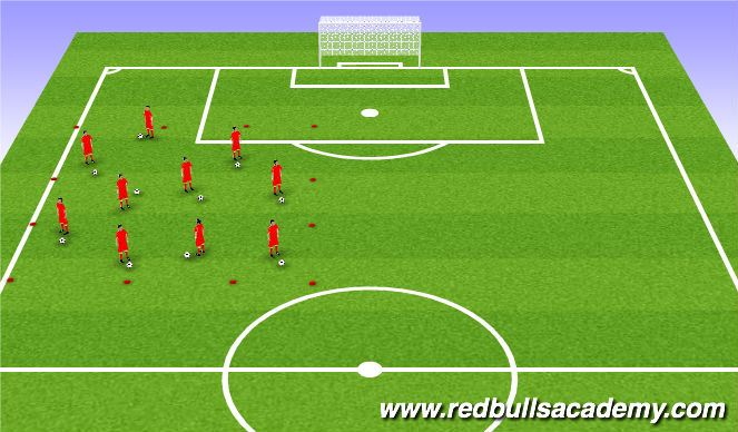 Football/Soccer Session Plan Drill (Colour): Warm up