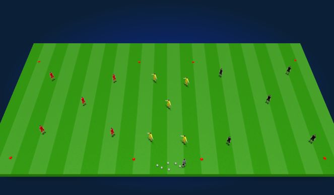 Football/Soccer Session Plan Drill (Colour): SSG - 3 Line Game