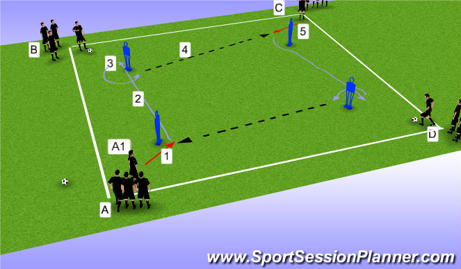 Football/Soccer Session Plan Drill (Colour): OTO Prog 2